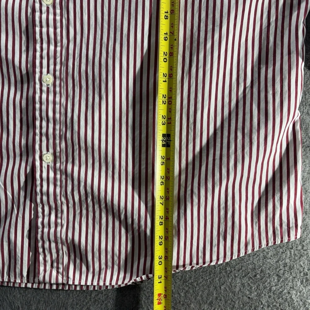 Polo Ralph Lauren Shirt Mens 2XL Classic Fit Red White Striped Button Down